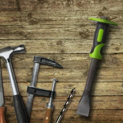 RELAXDAYS 10 X Flachmeißel Mit Handschutz, Präziser Putzmeißel, 35mm Fliesen Meißel, Stahl & Gummi, 29 Cm Lang, Grün/schwarz -Schneidwerkzeug US Store 15059659 3