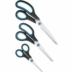 SONSTIGE Haushalts-Scheren-Set, 3-teilig, Schwarz/ Türkis