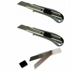 MARKENLOS 2 Cuttermesser + 10 Abbrechklingen Set 18mm Profi Cutter