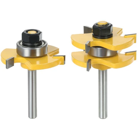 ASUPERMALL 2St 3/4" Auf 1/4" Shank Nut & Feder Fraser Set 3 Zahne T-Form Holz Fraser Fur Holzbearbeitung 1 ASUPERMALL 2St 3/4" Auf 1/4" Shank Nut & Feder Fraser Set 3 Zahne T-Form Holz Fraser Fur Holzbearbeitung