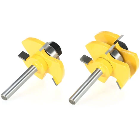 ASUPERMALL 2St 3/4" Auf 1/4" Shank Nut & Feder Fraser Set 3 Zahne T-Form Holz Fraser Fur Holzbearbeitung 2 ASUPERMALL 2St 3/4" Auf 1/4" Shank Nut & Feder Fraser Set 3 Zahne T-Form Holz Fraser Fur Holzbearbeitung – Bild 2