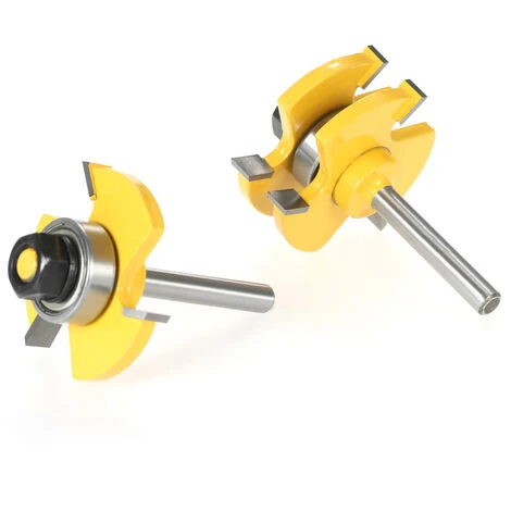 ASUPERMALL 2St 3/4" Auf 1/4" Shank Nut & Feder Fraser Set 3 Zahne T-Form Holz Fraser Fur Holzbearbeitung 5 ASUPERMALL 2St 3/4" Auf 1/4" Shank Nut & Feder Fraser Set 3 Zahne T-Form Holz Fraser Fur Holzbearbeitung – Bild 5