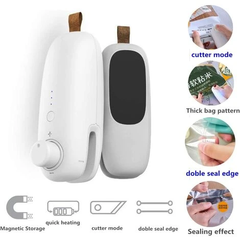 BEARSU Tragbare Mini-Beutel-Versiegelung Heißsiegel-Plastiktüte Wiederaufladbare 2-in-1-Beutel Luftdichte Versiegelung 1 BEARSU Tragbare Mini-Beutel-Versiegelung Heißsiegel-Plastiktüte Wiederaufladbare 2-in-1-Beutel Luftdichte Versiegelung