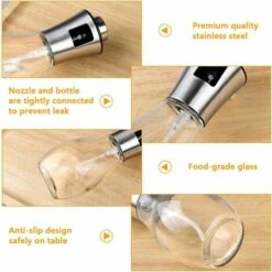 ABCRITAL Gifort Öl Sprayer, Ölsprüher Ölspender Mit Gratis Tube Bürste Und Trichter Öl Sprühflasche Auslöser Für BBQ Brot Backen Küche Kochen (200ML) -Schneidwerkzeug US Store 34599871 3