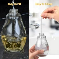 ABCRITAL Gifort Öl Sprayer, Ölsprüher Ölspender Mit Gratis Tube Bürste Und Trichter Öl Sprühflasche Auslöser Für BBQ Brot Backen Küche Kochen (200ML) -Schneidwerkzeug US Store 34599871 4