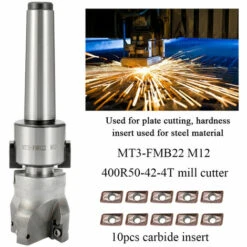 HAPPYSHOPPING Metall Genauigkeit CNC Werkzeugmaschine MT3-FMB22 M12 Halter Planfräser Arbor 10 STÜCKE Hartmetalleinsätze Drehwerkzeug -Schneidwerkzeug US Store 34645011 4