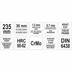 Offset-Blechschere Rechts 235 Mm Grün YATO -Schneidwerkzeug US Store 37035489 3