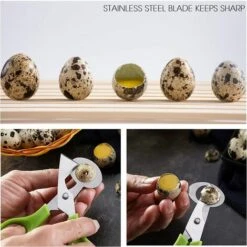 Wachteleierscher Wachteleier Schere Edelstahl Wachteleiöffner Eierschalenöffner Für Zuhause, Küche, Restaurant 2 Stück (Grün Und Schwarz) SOEKAVIA -Schneidwerkzeug US Store 37155245 4
