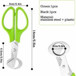 Wachteleierscher Wachteleier Schere Edelstahl Wachteleiöffner Eierschalenöffner Für Zuhause, Küche, Restaurant 2 Stück (Grün Und Schwarz) SOEKAVIA -Schneidwerkzeug US Store 37155245 5