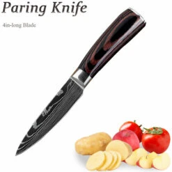 ASUPERMALL Gemusemesser 4 Zoll Professioneller Kuchenmesser Schaler Edelstahl Messerschneider Mit Ergonomischem Griff Fur Die Kuche