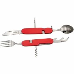 Multifunktionsmesser Third 20901R Mango Rotes Aluminium Mit 5,9 Cm Edelstahlklinge, 6 Funktionen, Abnehmbar. Mit Nylonhülle.