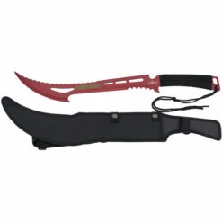 Stangenschneiden Machete Third 16157R 44 Cm Rot Eloxierte Edelstahlmesser Mit Mango Geflochtenem Seil, Nylonmantel