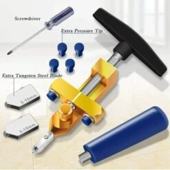 2-in-1-Glasschneider-Werkzeugsatz, Betterlife Premium-Qualität 3 Mm-15 Mm Glasschneidewerkzeug Zum Schneiden Von Glas/Spiegel/Buntglas Mit 2 Zusätzlichen Köpfen, 4 Druckbits -Schneidwerkzeug US Store 54098099 3