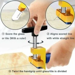 2-in-1-Glasschneider-Werkzeugsatz, Betterlife Premium-Qualität 3 Mm-15 Mm Glasschneidewerkzeug Zum Schneiden Von Glas/Spiegel/Buntglas Mit 2 Zusätzlichen Köpfen, 4 Druckbits -Schneidwerkzeug US Store 54098099 4