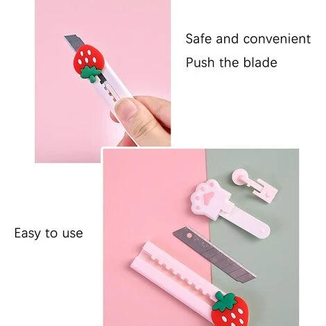 5 Stück Mini-Kistenschneider, Betterlife Tragbarer Einziehbarer Brieföffner Schreibwarenmesser Mit 5 Designs (Avocado+Erdbeere+Orange+Pfirsich+Kleines Mädchen) 4 5 Stück Mini-Kistenschneider, Betterlife Tragbarer Einziehbarer Brieföffner Schreibwarenmesser Mit 5 Designs (Avocado+Erdbeere+Orange+Pfirsich+Kleines Mädchen) – Bild 4