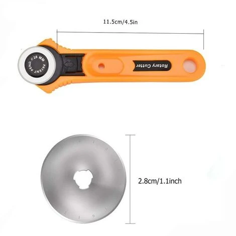QERSTA 28 Mm Patchwork-Walzenmesser, Schneidemesser Für Stoff, Leder, Papier, Bastelstoffe, Rotationsschneider 2 QERSTA 28 Mm Patchwork-Walzenmesser, Schneidemesser Für Stoff, Leder, Papier, Bastelstoffe, Rotationsschneider – Bild 2