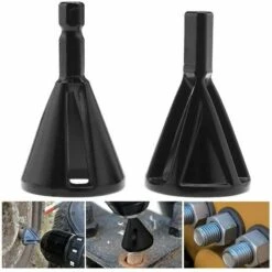 MINKUROW Entgratungswerkzeug Edelstahl-Fasenwerkzeug Externes Entgratungs-Fasenwerkzeug Schnelle Reparaturen Entfernen Von Graten Edelstahl Beschädigte Schrauben 2 Stück (schwarz)