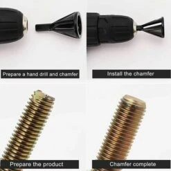 MINKUROW Entgratungswerkzeug Edelstahl-Fasenwerkzeug Externes Entgratungs-Fasenwerkzeug Schnelle Reparaturen Entfernen Von Graten Edelstahl Beschädigte Schrauben 2 Stück (schwarz) -Schneidwerkzeug US Store 64524553 3