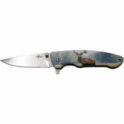 Third Assisted Knife, Mango Stahl Mit 3D-Hirschdruck, 7,4 Cm Lange Klinge Aus Rostfreiem Stahl, K2911C