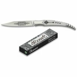 MARTINEZ ALBAINOX Albainox Dekoriertes Weißes Messer, Stahlzwinge, Mango PVC, Edelstahlklinge 8,8 Cm, Farbkasten, 19789