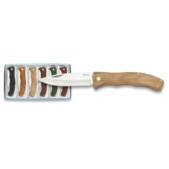 MARTINEZ ALBAINOX 6er Set Taschenmesser Martinez Holz Albainoz Mit Mango Ausdauer Und 7cm Edelstahlklinge In Geschenkbox