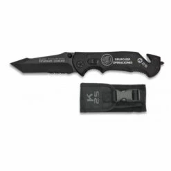 Taktisches Messer K25 GEO, Mango Aluminium, 9 Cm Klinge Aus Rostfreiem Stahl, Titanbeschichtet, Mit Nylonscheide