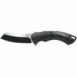 Third Power Knife, Mango Schwarzes ABS, 8,5 Cm Lange Satinierte Klinge Aus Rostfreiem Stahl, Horizontales Muster, Schwarzer Schnitt, K2908BK