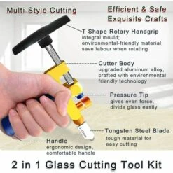 BENOBBY KIDS 2-in-1-Glasschneider-Werkzeugsatz, Glasschneider-Werkzeug Zum Schneiden Von Glas/Spiegeln/Buntglas Mit 2 Zus?tzlichen K?pfen, 4 Druckbits -Schneidwerkzeug US Store 65690471 3
