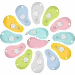 ILOVEMILAN 12 Stück Mini Einziehbare Messer Box Cutter Brieföffner Bunte Taschenmesser Mini Offene Schieber Zum Öffnen Von Briefen Kleine Boxen Öffnen Papier Schneiden DIY Handwerk