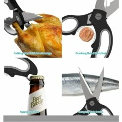 DECKON Küchenschere Hochleistungs-Edelstahl Professionelle Extra Scharfe Küchenschere Für Knochen, Fisch, Geflügel, Obst, Gemüse, Nüsse -Schneidwerkzeug US Store 66980293 4