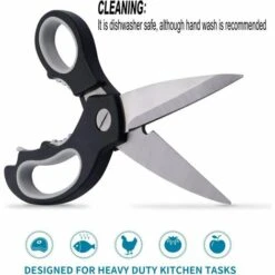 DECKON Küchenschere Hochleistungs-Edelstahl Professionelle Extra Scharfe Küchenschere Für Knochen, Fisch, Geflügel, Obst, Gemüse, Nüsse -Schneidwerkzeug US Store 66980293 5