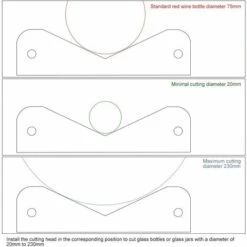 DECKON Glasflaschenschneider, Glasflaschenschneider Für Verschiedene Größen Und Formen Rund Quadratisch Oval Und Flaschenhals -Schneidwerkzeug US Store 66980660 3