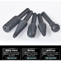 DECKON 5 Stück Frässtifte 1/4" 6mm Schaft Drehbohrer Drehraspel Bohrer Set Holzbearbeitung Meißel Rollschneider Prägung Polieren Gravurkopf Elektrowerkzeuge -Schneidwerkzeug US Store 66984520 4
