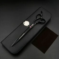 FUIENKO SCHWARZ RITTER Professionelle 8 Zoll Pet Schere Friseursalon Friseur Schneiden Schere Salon,1 Pcs Add Case