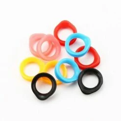 FUIENKO 10 Stücke/lot 2,5 Cm X 2cm1 Größe Silica Gel Finger Ringe Fit Jede Schere Einsätze Haar Schneiden Styling Werkzeuge Zubehör Salon Teile,10pcs Mix