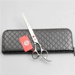 FUIENKO Z1006 7,5 "Roten EDELSTEIN JP Edelstahl Lila Drachen Tier Liefert Hunde Pflege Scheren Verdünnung Schere Gerade Scheren Haustiere Schere,Z1006 Hong C 7.5Y