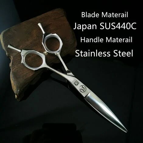 FUIENKO Titan Professionelle Barber Friseur Gebogenen Schere Haare Schneiden Schere Japan Stahl SUS440C,TS160 2 FUIENKO Titan Professionelle Barber Friseur Gebogenen Schere Haare Schneiden Schere Japan Stahl SUS440C,TS160 – Bild 2