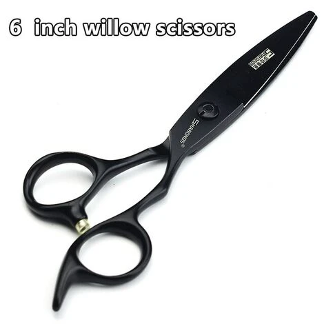 FUIENKO Schwarz Bambus Haar Schneiden Japan 6 "440c Stahl Schere Friseur Kits Clipper Friseur Schere Haar Scheren Barber Scissor,6 Inch Willow 1 FUIENKO Schwarz Bambus Haar Schneiden Japan 6 "440c Stahl Schere Friseur Kits Clipper Friseur Schere Haar Scheren Barber Scissor,6 Inch Willow