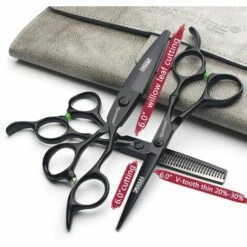 FUIENKO Schwarz Bambus Haar Schneiden Japan 6 "440c Stahl Schere Friseur Kits Clipper Friseur Schere Haar Scheren Barber Scissor,6 Inch Willow 7 FUIENKO Schwarz Bambus Haar Schneiden Japan 6 "440c Stahl Schere Friseur Kits Clipper Friseur Schere Haar Scheren Barber Scissor,6 Inch Willow -Schneidwerkzeug US Store 67131454 3