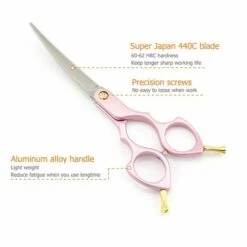 Haustier Hund Pflege Schere Kurve 6 Inch Gebogene Schere Rosa Goldene Oder Blau Griff Super Japan 440C Fuienko TOP KLASSE NEUE,6 INCH Pink Handle 1 -Schneidwerkzeug US Store 67131538 5