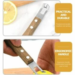 QERSTA 2 Stück U-förmiges Messer, Zitrusschäler Aus Edelstahl, Obst- Und Gemüseschneidewerkzeug (5,9 X 0,9 Zoll) -Schneidwerkzeug US Store 67156398 4
