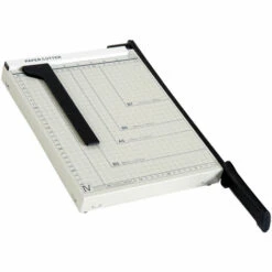 HOMCOM Papierschneidemaschine Hebelschneider Papierschneider Bis DIN A4 Metall Weiß 48 X 26,5 X 5cm